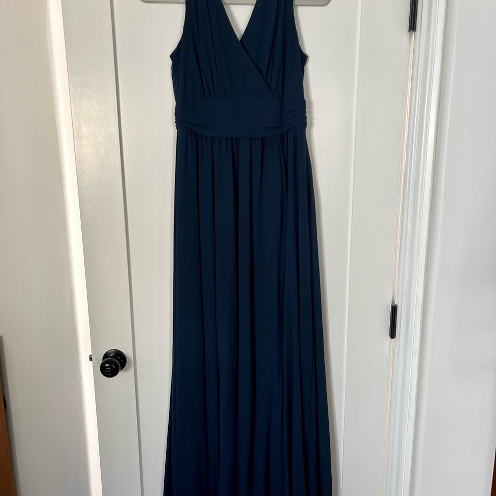 Lulus Thoughts Of Hue Navy Blue Surplice Maxi Dress - Size S - Picture 5 of 9